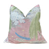 Thibaut Willow Tree Pillow in Blush. Designer Pillows, High End Pillows, Floral Pillow in Pink, Green and Blue, Lumbar Floral Pillow