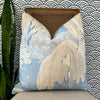 Load image into Gallery viewer, Thibaut Willow Tree Pillow in Soft Blue. Designer Pillows, High End Pillows, Accent Pillows in Gray and Blue, Lumbar Floral Pillow