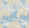 Load image into Gallery viewer, Thibaut Willow Tree Pillow in Soft Blue. Designer Pillows, High End Pillows, Accent Pillows in Gray and Blue, Lumbar Floral Pillow