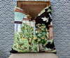 Mystic Garden Pillow Black. High End Cushion Cover, Designer Pillow in Black, Green and  Aqua, Accent Cushion, Euro Sham Pillow Cover,