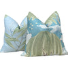 Thibaut Willow Tree Pillow in Turquoise. Designer Pillows, High End Pillows, Floral Turquoise and Green Lumbar Pillow, Euro Sham,