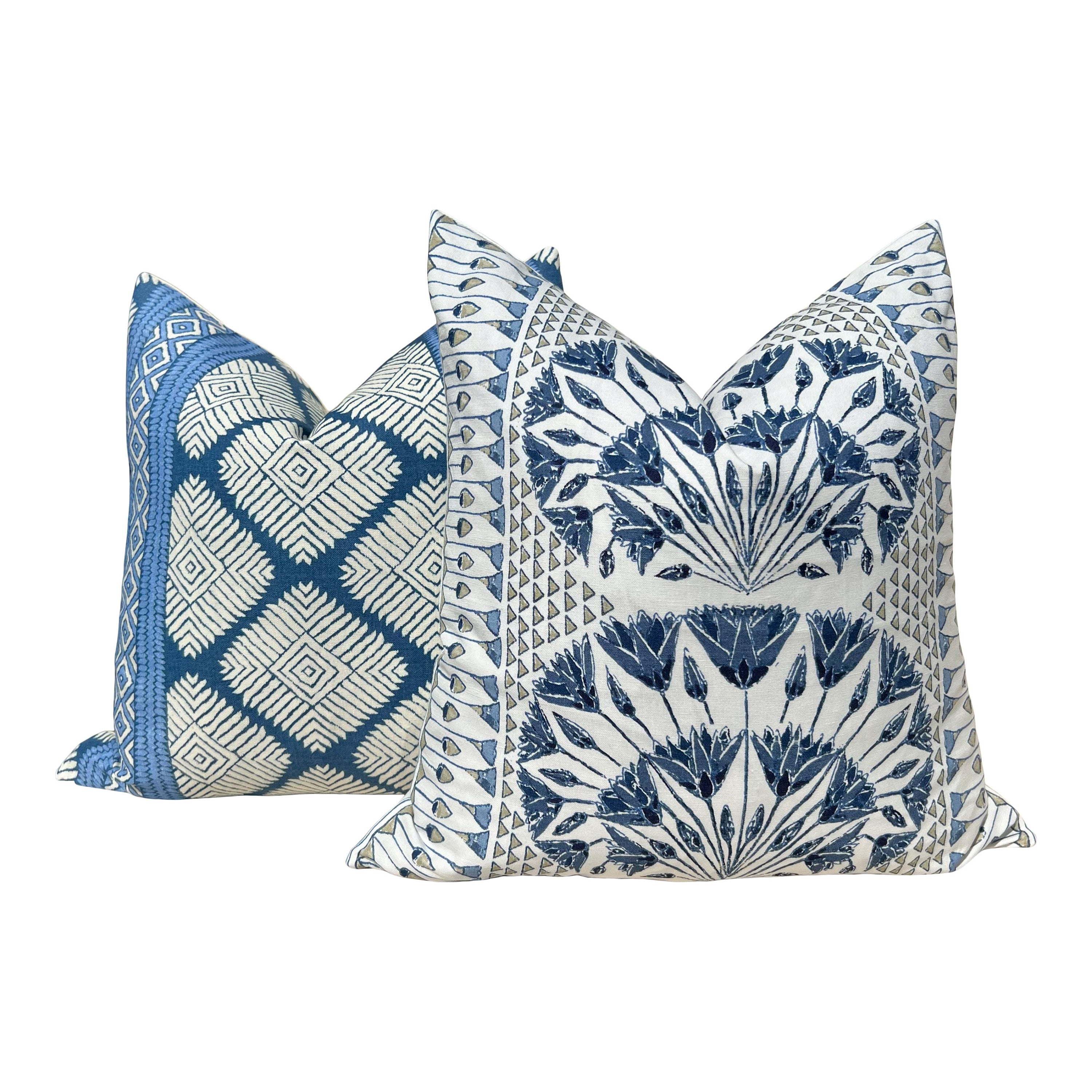 Thibaut Austin Striped Pillow in Blue. Lumbar Geometric Pillow Cover, Euro Sham Covers in Blue, Designer Pillows, Navy Blue Pillow Cover