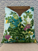 Thibaut Central Park Pillow in Blue and Green. Designer Pillow Cover, Accent lumbar pillow, High End Floral Pillow, Euro Sham Floral Case