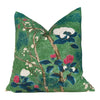 Load image into Gallery viewer, Katsura Pillow in Emerald Green. Designer Pillows, High End Floral Pillow Case, Euro Sham Cover, Accent Lumbar Pillows, Chinoiserie Pillows
