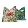 Katsura Pillow in Emerald Green. Designer Pillows, High End Floral Pillow Case, Euro Sham Cover, Accent Lumbar Pillows, Chinoiserie Pillows