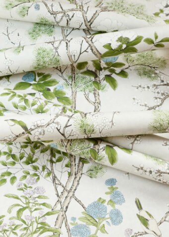 Katsura Pillow in Cream and Lavender. Designer Pillows, High End Floral Pillows, Euro Sham Cover, Decorative Lumbar Pillows, Bedroom Decor