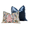 Schumacher Layla Paisley Lumbar Pillow in Multi Color. Designer Pillows, Accent Rectangular Pillows, High End Pillow Covers.