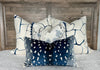 Katsura Pillow in Blue and White. Designer Linen Pillows, High End Floral Pillows, Euro Sham Cover, Decorative Lumbar Pillows, Floral Decor