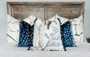 Katsura Pillow in Blue and White. Designer Linen Pillows, High End Floral Pillows, Euro Sham Cover, Decorative Lumbar Pillows, Floral Decor