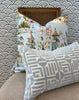Load image into Gallery viewer, Grand Palace Chinoiserie Pillow in Sky Blue. Pagoda Pillow Cover, Designer Lumbar Pillows, High End Pillows, Euro Sham Pillow Cover
