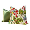 Schumacher Tree of Life Pillow Red, Green and Blue. Floral Lumbar Cover, Extra Long Lumbar Pillow, Designer Pillow cover, High End Pillows