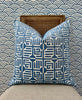 Load image into Gallery viewer, Thibaut Labyrinth Velvet Pillow in Blue. High End Pillows, Designer Raised Velvet Pillows, Geometric Velvet Pillows in Light Blue, Euro Sham