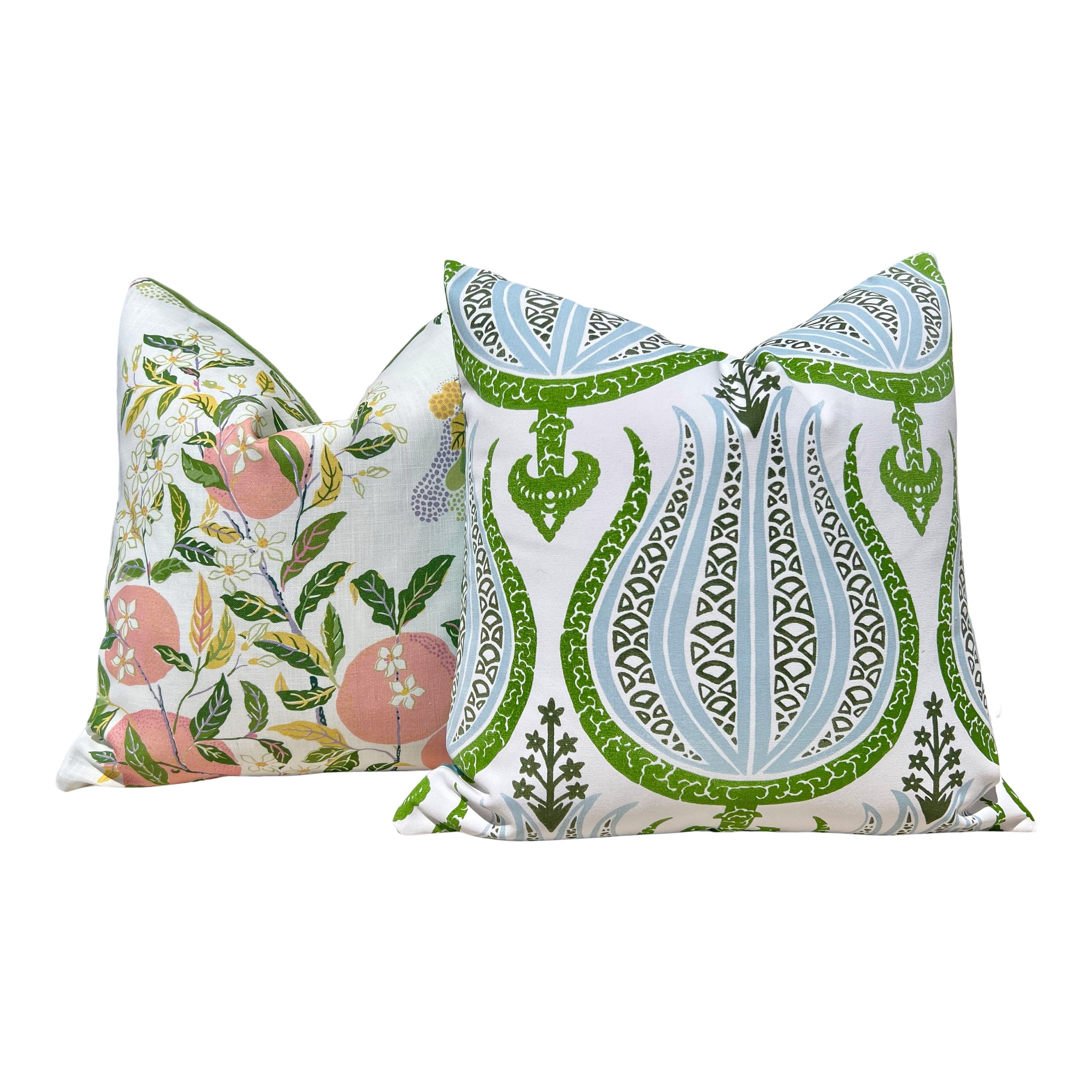 Schumacher Citrus Garden Pillow in Garden. Designer Outdoor Pillow, Josef Frank Accent Pillow, Lemon Tree Pillow Cover, Schumacher Pillow