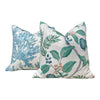 Load image into Gallery viewer, Thibaut Marine Coral Pillow Cover in Blue. Lumbar Coastal Pillow, Designer Beach House Pillow, Tropical Accent Pillow, Lumbar Throw Pillow