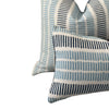 Outdoor/ Indoor Top Sail Striped Pillow in Sky and Marine. Designer Woven Decorative Sunbrella Outdoor Pillow Cover in Blue Striped