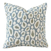 Thibaut Kenzo Indoor Outdoor Pillow in Powder Blue. Outdoor Designer Pillows, High End Pillows, Light Blue Animal Print Modern Pillow