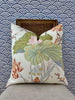 Load image into Gallery viewer, Lee Jofa Luzon Pillow in Apricot. Linen Cream Pillows, Designer Exotic Bird Pillows Luxury Botanical Pillow High End Cream, Green, Aqua