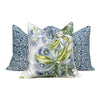 Camellia Garden Pillow in Sky Blue. Designer Pillows High End Pillows, Aqua Blue Floral Pillows, Linen Pillow Cover, Floral Bedroom Decor