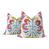 Thibaut Tybee Tree Pillow in Coral and Yellow. Designer Botanical Pillows, Euro Sham Covers 26