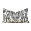 Load image into Gallery viewer, Thibaut Palampore Pillow in Gray. Palm Leaf Pillow Cover, Medallion Cushion, Chinoiserie Accent Pillow, Bedding Pillow Decor Designer pillow