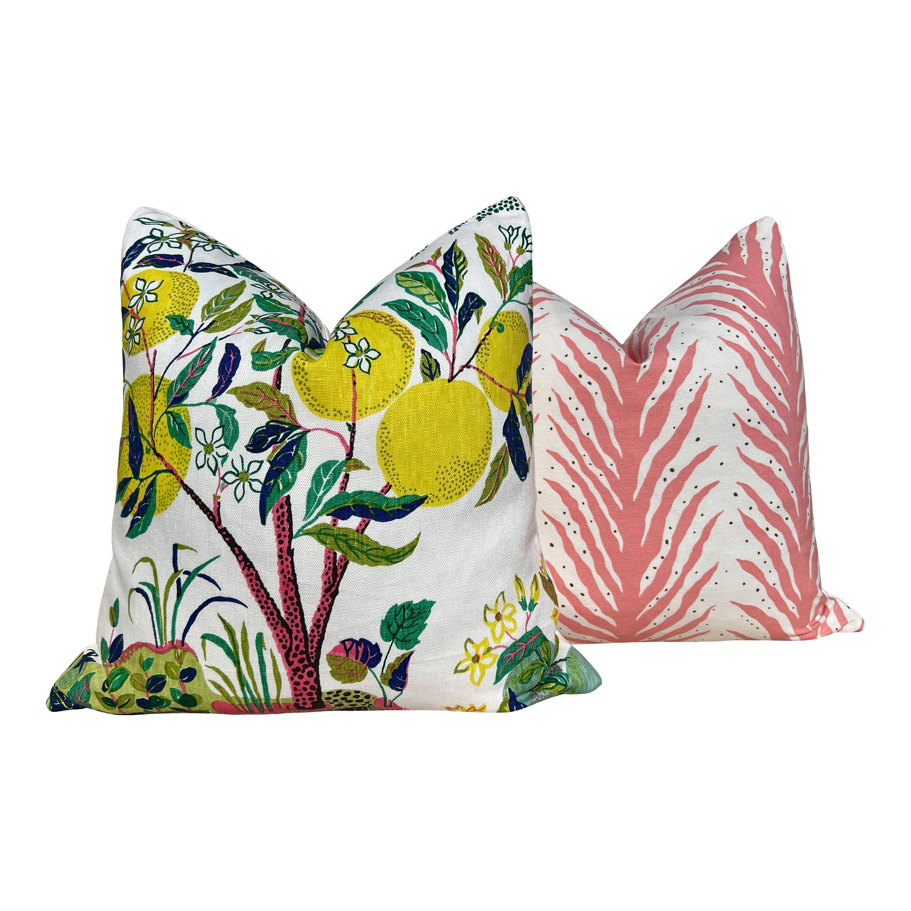 Schumacher Linen Citrus Garden Pillow in Lime. Designer Linen Pillow, Josef Frank Accent Pillow, Lemon Tree Pillow Cover, Schumacher Pillow