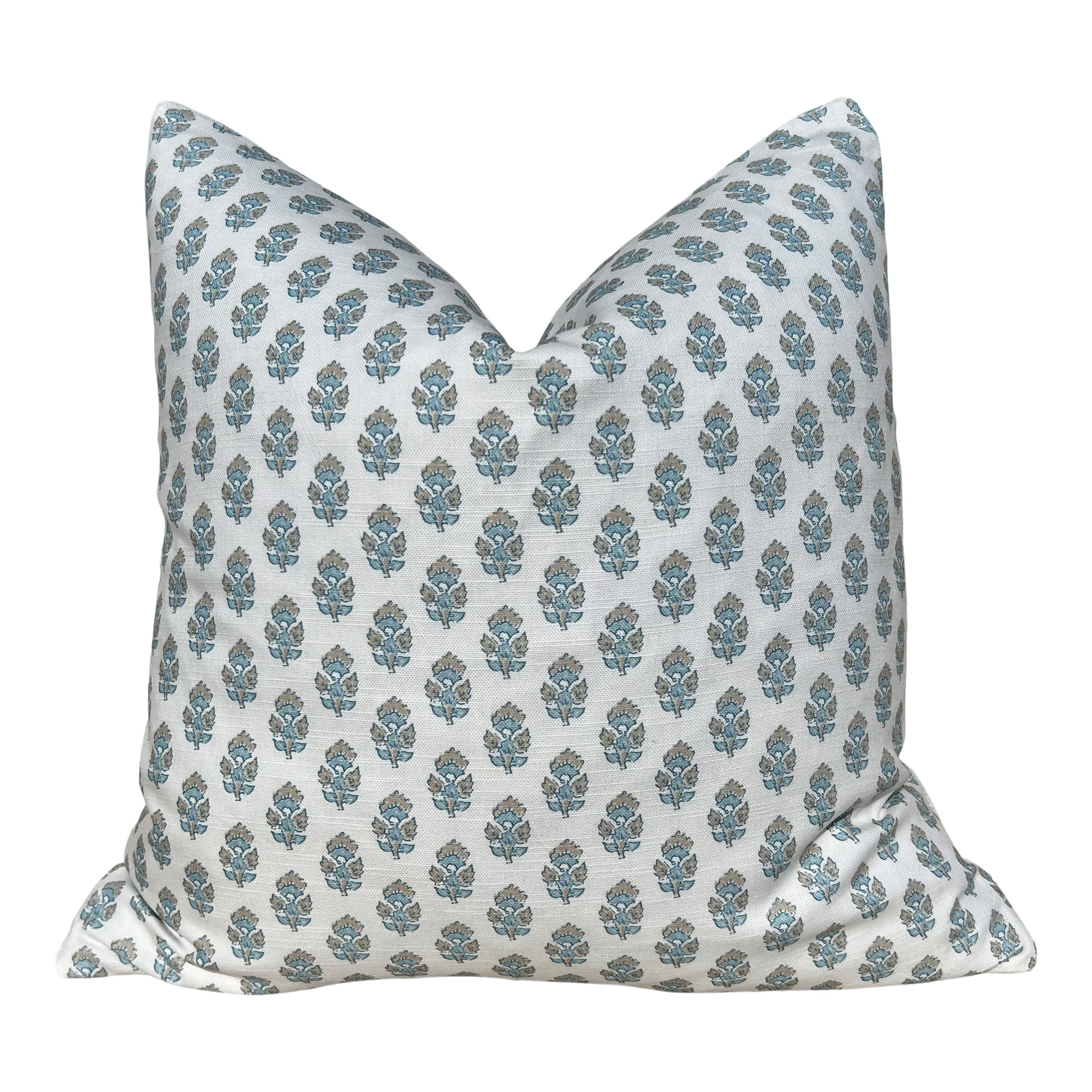 Designer Julian Pillow in Blue and Spa Blue. Accent Aqua Blue Pillow Cover Decorative Pillow Designer Throw Pillow, Euro Sham Cover Sky Blue