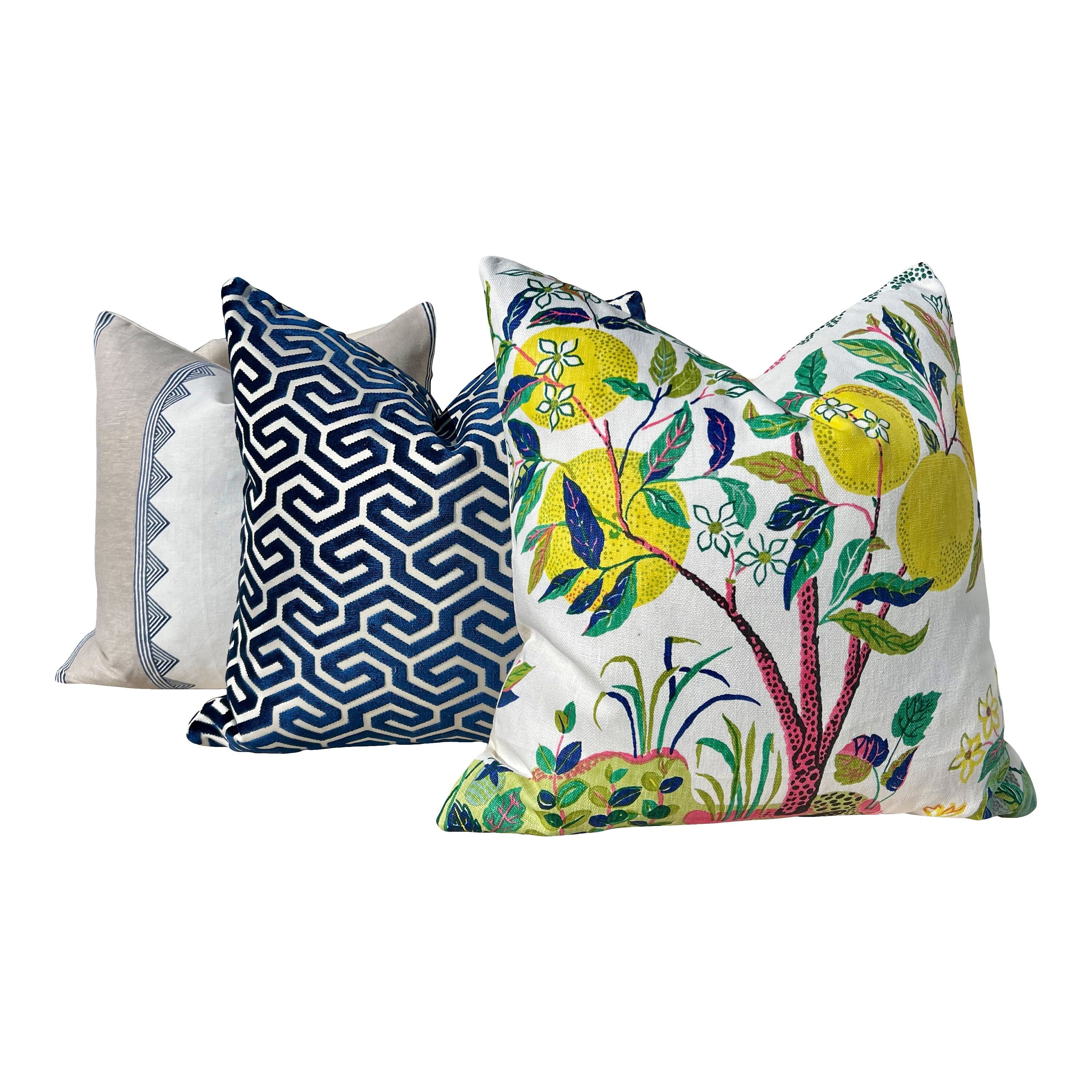 Schumacher Linen Citrus Garden Pillow in Lime. Designer Linen Pillow, Josef Frank Accent Pillow, Lemon Tree Pillow Cover, Schumacher Pillow