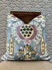 Load image into Gallery viewer, Thibaut Mendoza Suzani French Blue and Lavender. High End Pillow Covers, Designer Navy Pillow, Medallion Euro Sham Covers, Lumbar Pillows
