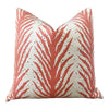Load image into Gallery viewer, Schumacher Creeping Fern Pillow Coral. High End Pillows, Striped Lumbar Pillow in Coral, Designer Modern Throw Cushion, Euro Sham 26x26