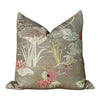 Load image into Gallery viewer, Lee Jofa Luzon Pillow in Fawn. Linen Taupe Pillow Designer Exotic Bird Pillows, Luxury Botanical Pillow, euro Sham Linen Cover 26x26 Coral