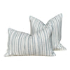 Thibaut Bellano Stripe Pillow Powder Blue. Lumbar Woven Striped Blue White Pillow Cover, Decorative Euro Sham, Designer Blue Accent Pillow
