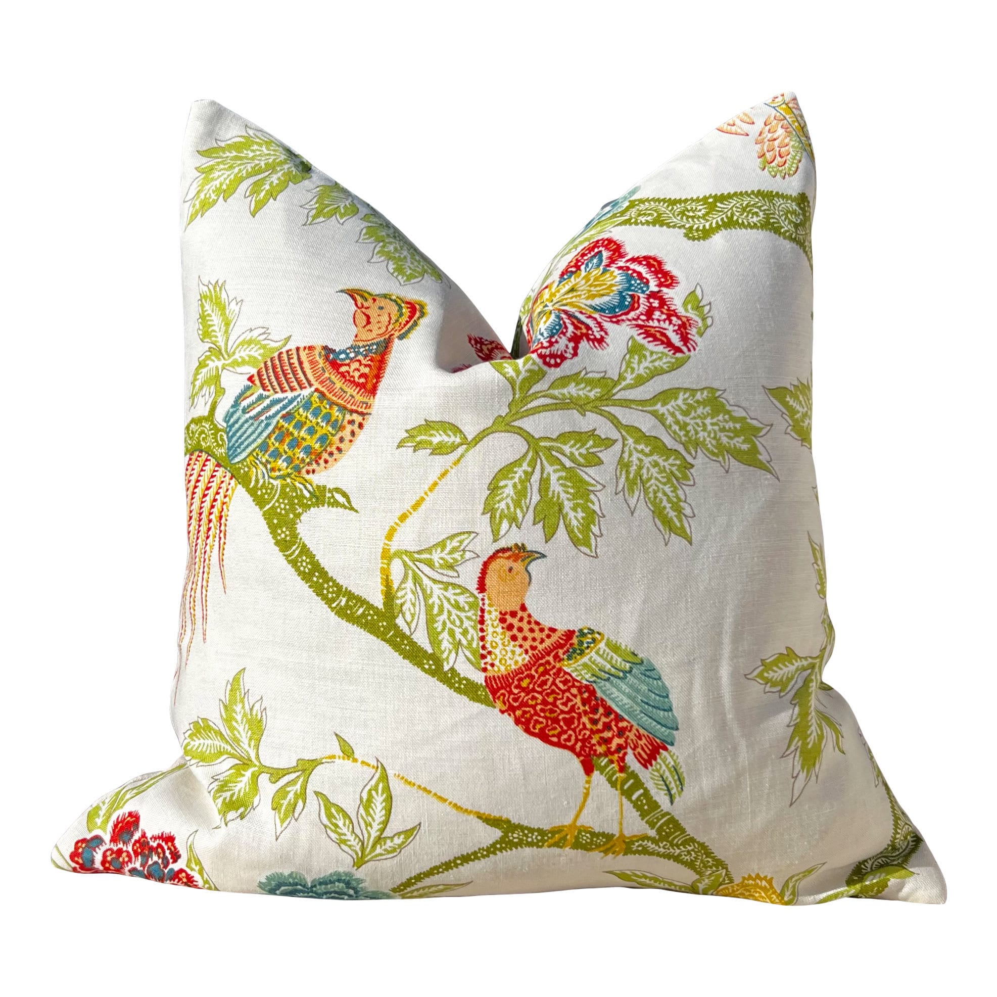 Schumacher Arbre Chinois Pillow in Meadow. Decorative lumbar Pillow. Decorative Accent Cushion Covers Green and Cream, Lumbar Throw pillow.