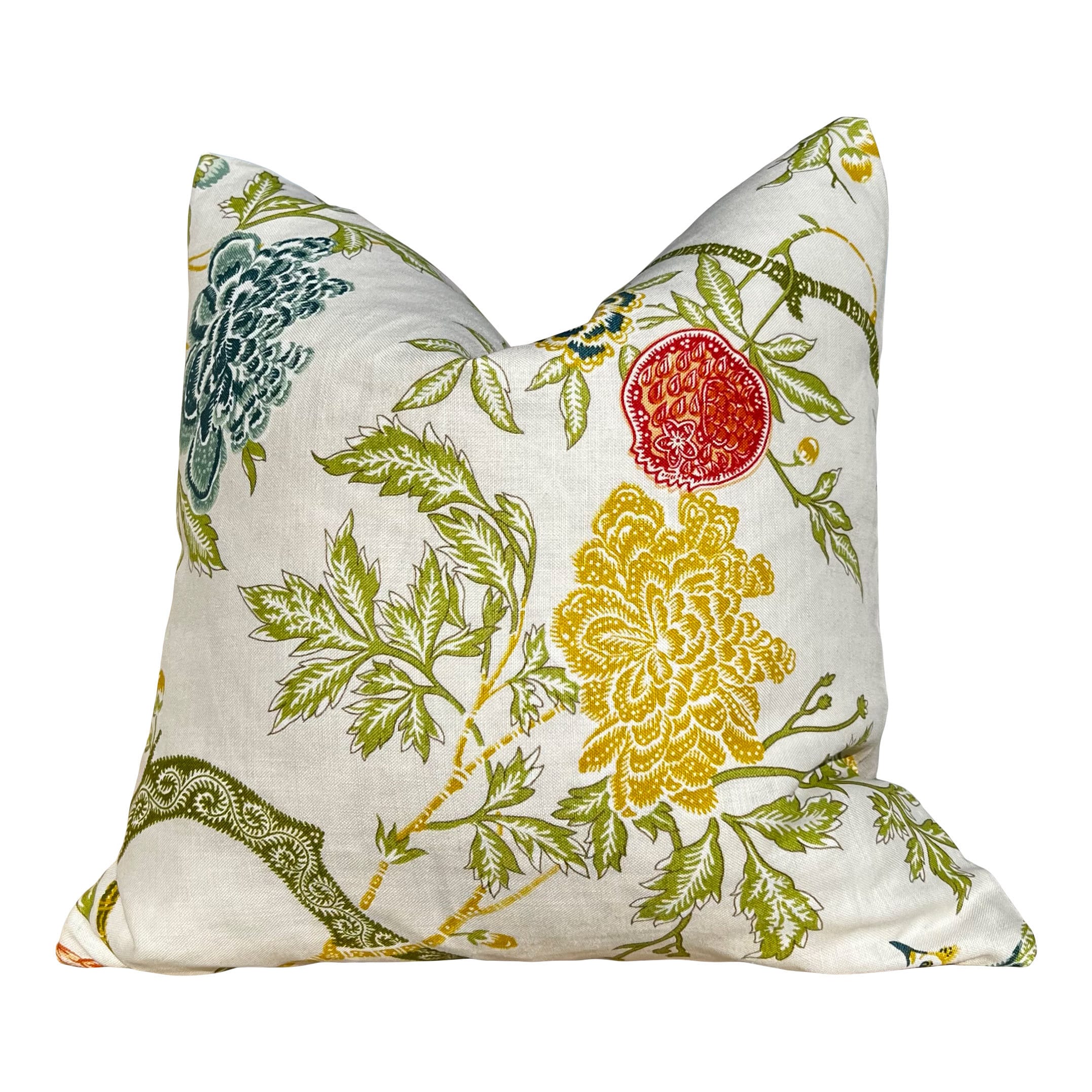 Schumacher Arbre Chinois Pillow in Meadow. Decorative lumbar Pillow. Decorative Accent Cushion Covers Green and Cream, Lumbar Throw pillow.