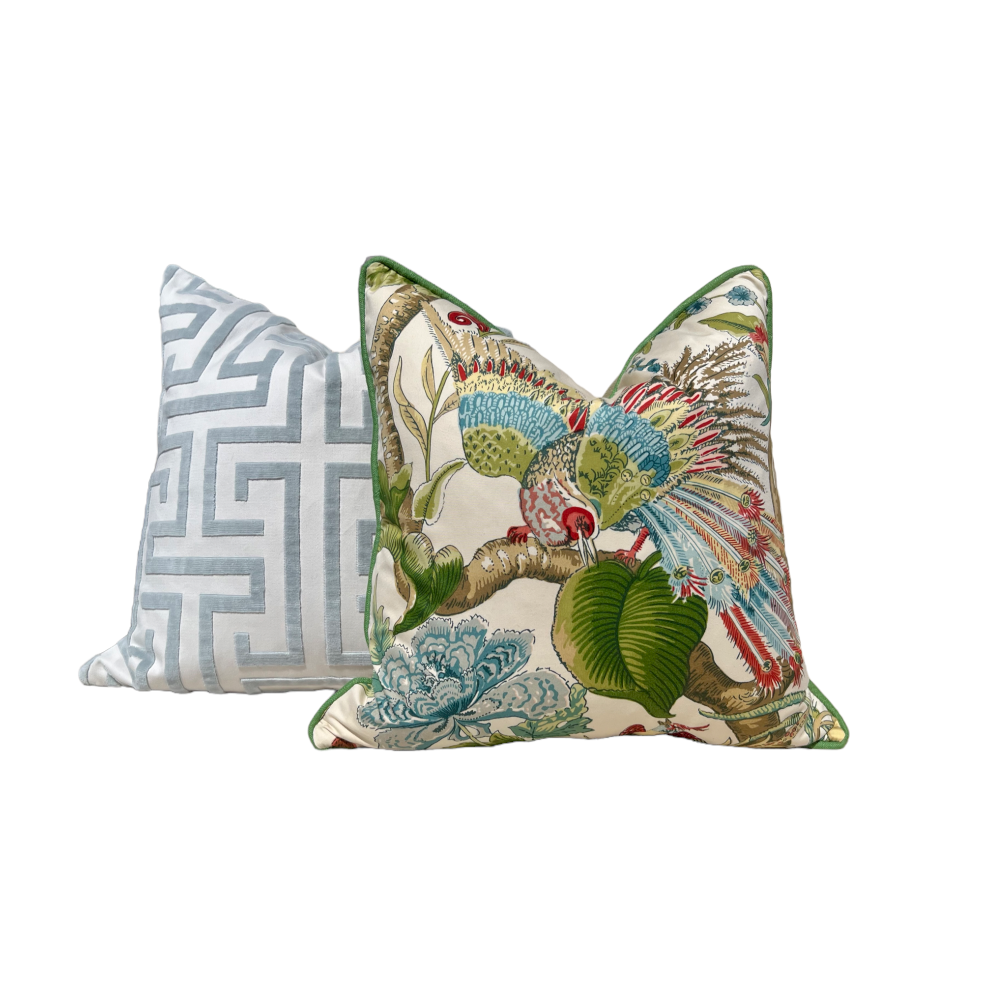 Schumacher Cranley Garden Pillow in Green.
