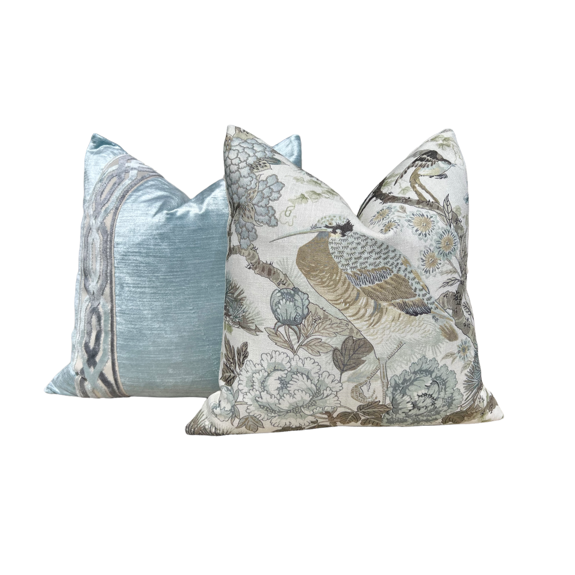 Scalamandre Shenyang Linen Pillow in Parchment.