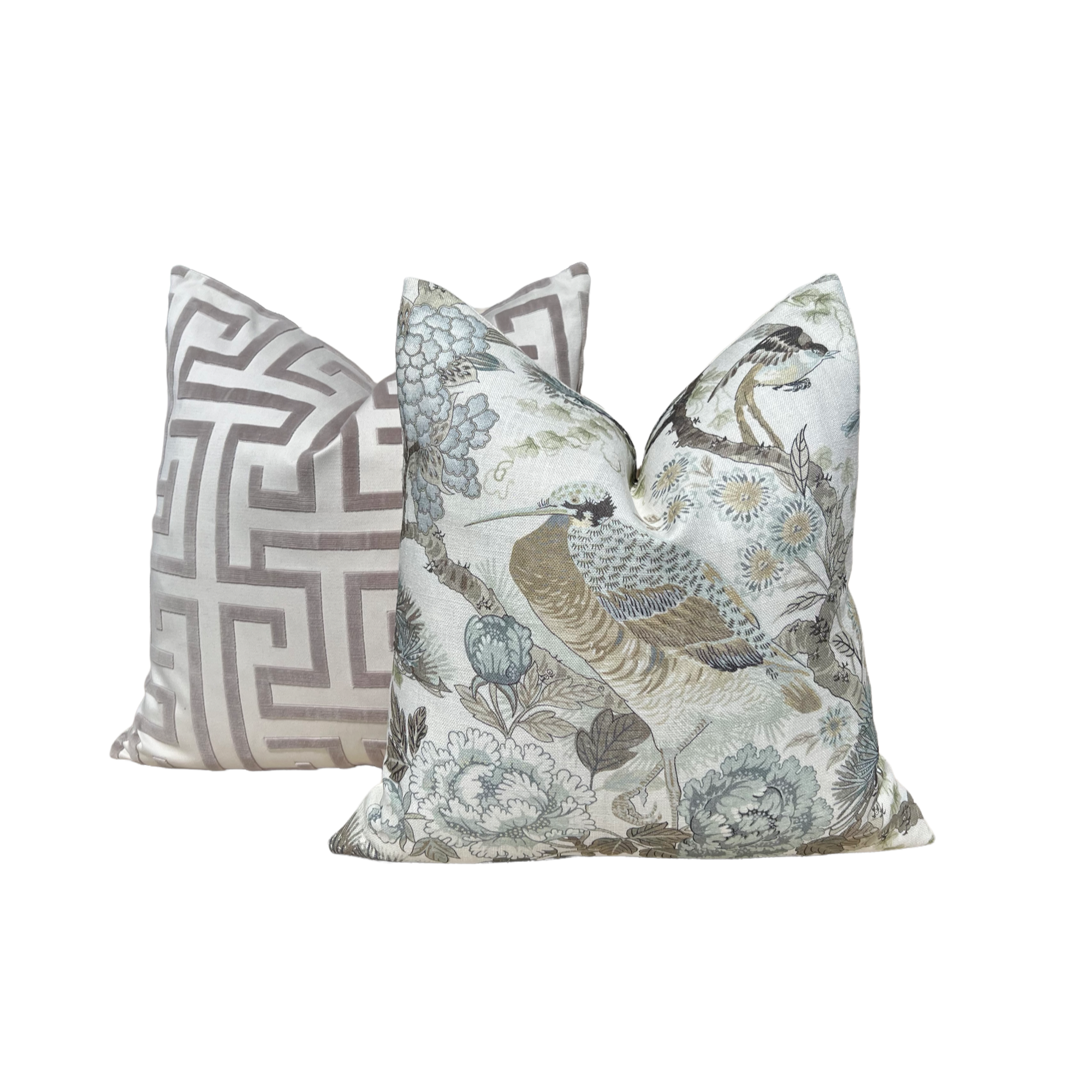 Scalamandre Shenyang Linen Pillow in Parchment.
